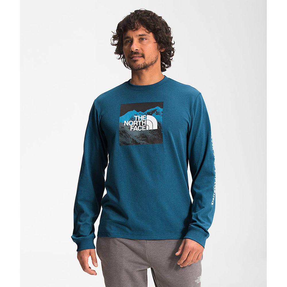The North Face Long Sleeve Logo Play Ανδρικα Μπλούζα Με Μακρύ Μανίκι - Μπλε (GHKE69041)